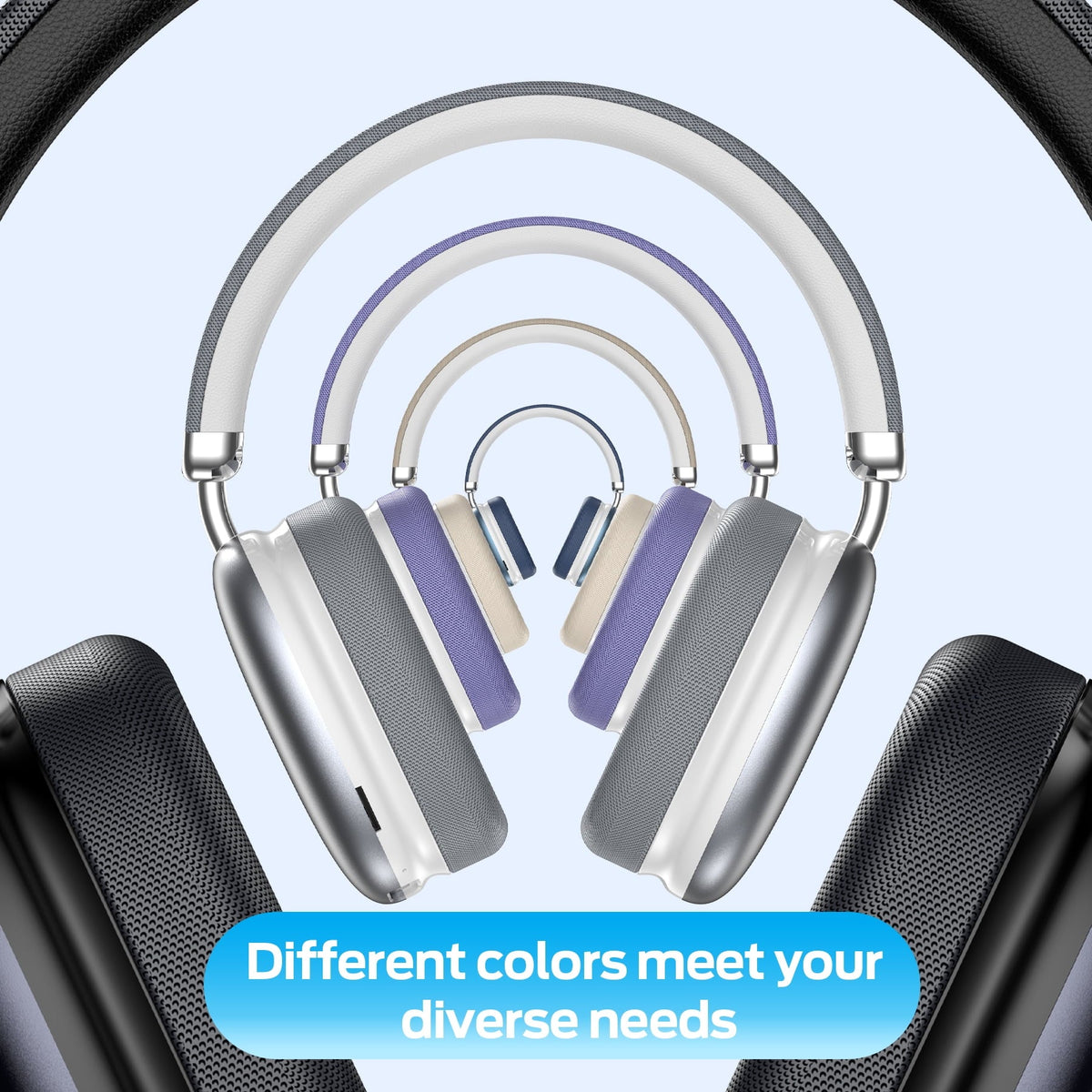 Bluetooth Headphones Over Ear, 65Hrs Playtime Wireless Headphones,Bass Boosted by 90%,Lightweight Headset with Deep Bass, Clear Call with 4 Noise Cancelling Mics,Low Latency for Travel Work Cellphone